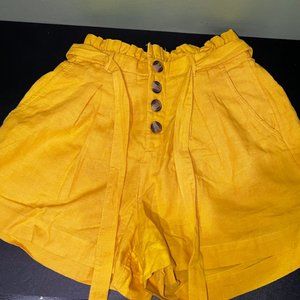 Yellow American Eagle Paperbag Shorts